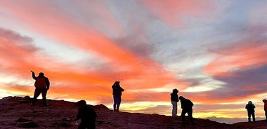 Coucher de soleil et expérience d'observation des étoiles depuis le Teide