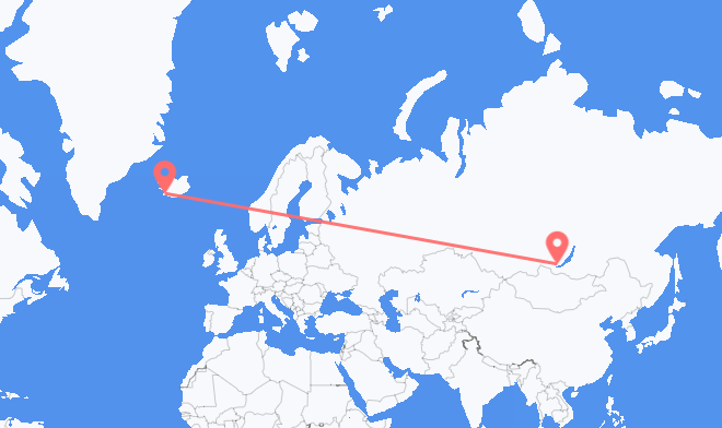 Reykjavik to Irkutsk