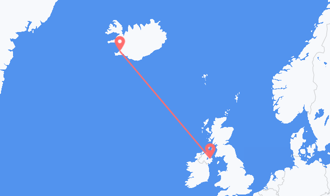 Reykjavik to Belfast