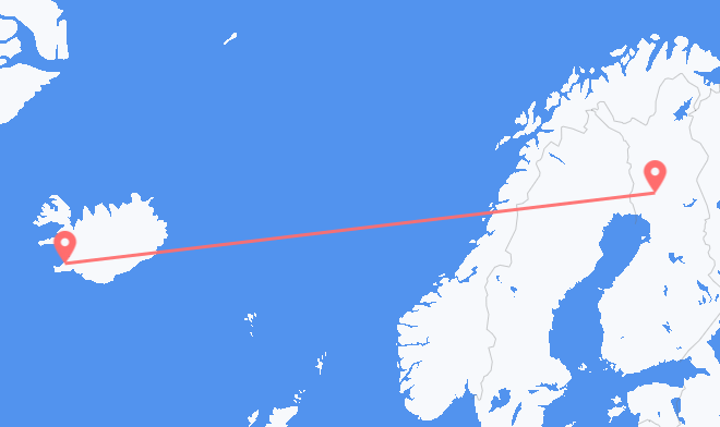 Reykjavik to Rovaniemi