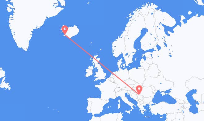 Belgrade to Reykjavik