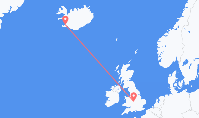 Reykjavik to Birmingham