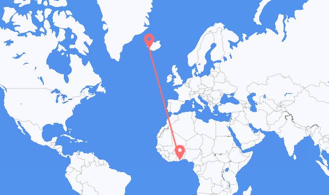 Accra to Reykjavik