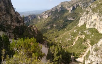 photo of aerial panorama view of the coastline Cambrils, Costa Dourada, Catalonia, Spain.