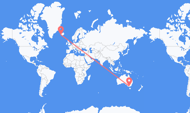 墨尔本 前往雷克雅未克