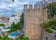 Photo of Tavira castle with a garden inside, Portugal.