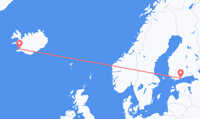 Reykjavik to Helsinki