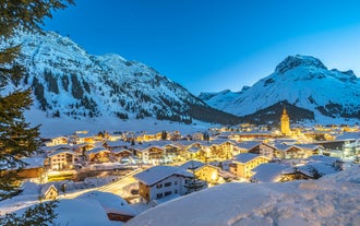 photo of a winter village over Lech Am Arlberg, Austria.