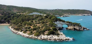 Journée privée guidée en bateau vers les grottes du Gargano