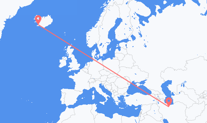 Tehran to Reykjavik