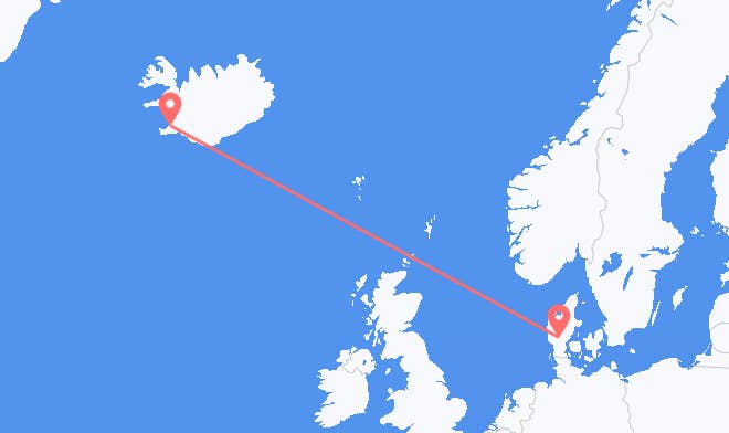 Reykjavik to Grindsted