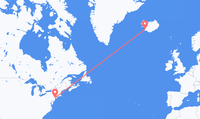 New York to Reykjavik
