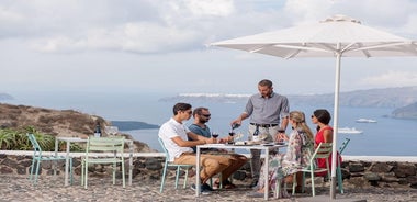 Excursion routes du vin de Santorin avec dégustations de vins le matin et au coucher du soleil