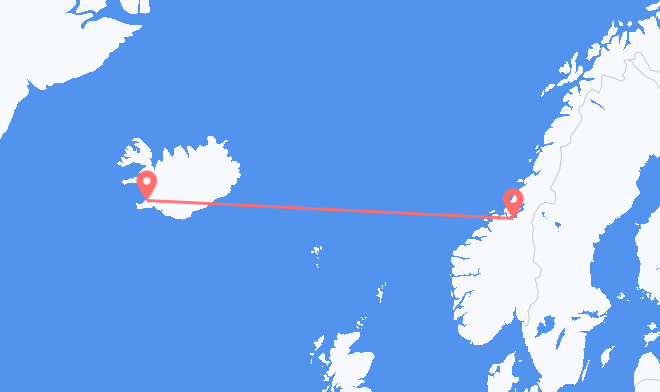 Reykjavik to Trondheim
