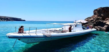 Milos: crucero de medio día en lancha rápida a Kleftiko con tour de snorkel