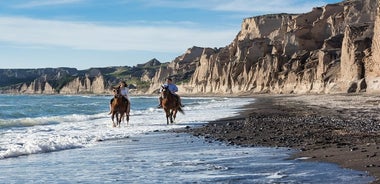 Santorini Horse Riding to Black Sandy Beach