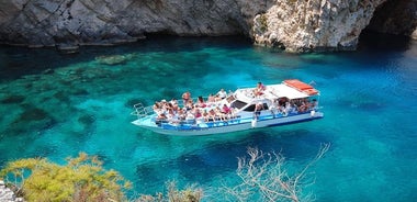 Zakynthos boat tour:Shipwreck& Local blue caves with 3 Swim Stops