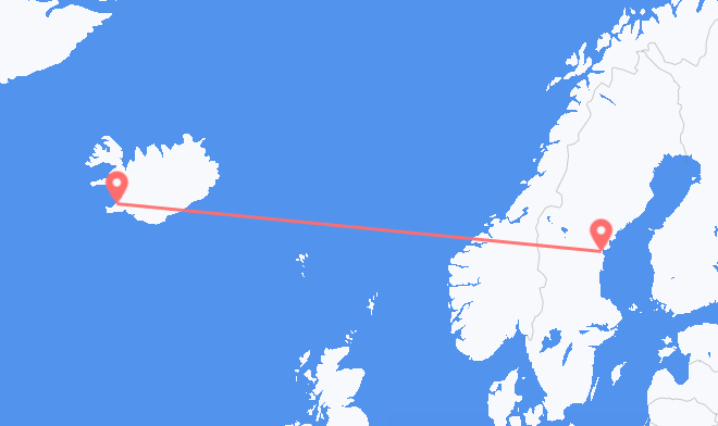 Reykjavik to Sundsvall