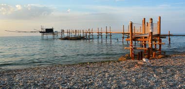 Photo of aerial view of Vasto Marina and Adriatic sea, Italy.