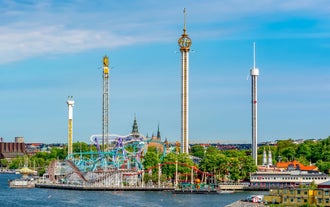 Beautiful aerial panoramic view of the Malmo city in Sweden.