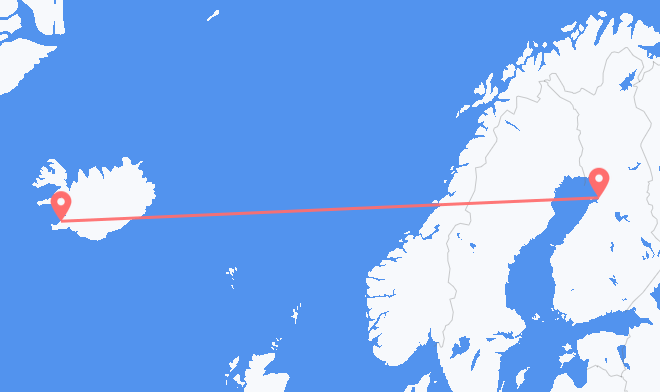 Reykjavik to Oulu