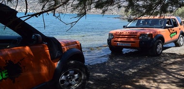 Excursion en 4x4 Land Rover et aventure en hors-bord privé jusqu'à l'île de Spinalonga