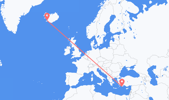 Reykjavik to Kastellorizo