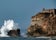 Nazaré lighthouse in Portugal with Big waves