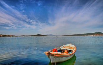 Photo of Cunda Island coastline view in Ayvalik Town of Turkey.