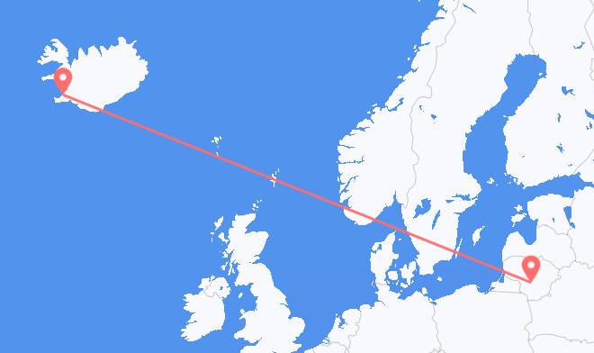 Reykjavik to Kaunas