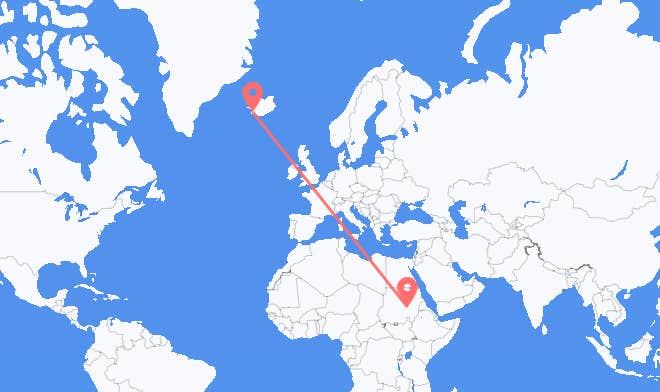 Khartoum to Reykjavik