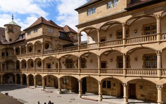 Photo of Tuebingen in the Stuttgart city ,Germany Colorful house in riverside and blue sky. 