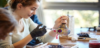 Capadocia: taller de lámparas de mosaico tradicional turco