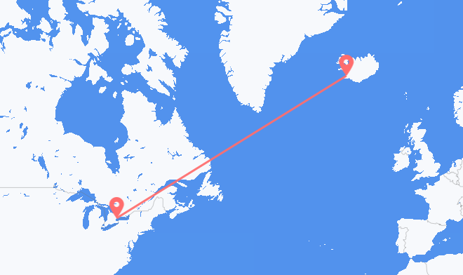 Toronto to Reykjavik