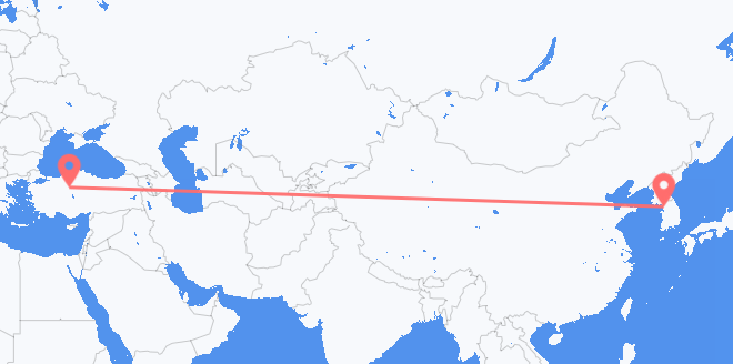 Corea del Sur a Turquía