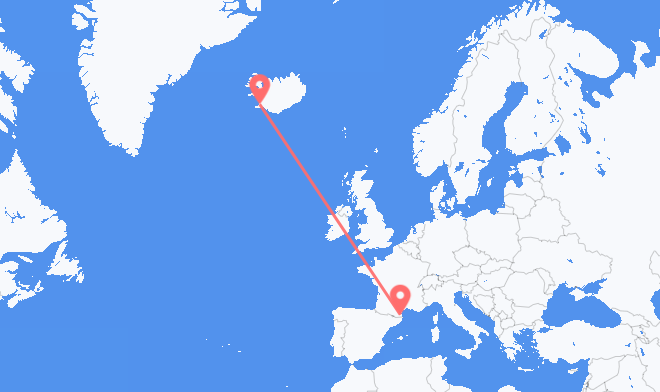 Reykjavik to Perpignan