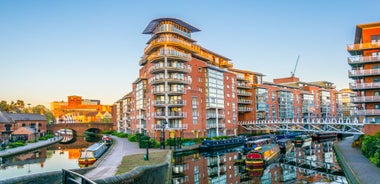 Photo of old Turn Junction, or Deep Cutting Junction where the Birmingham and Fazeley Canal meets the Birmingham Canal Navigation's Main Line Canal, Birmingham, England.