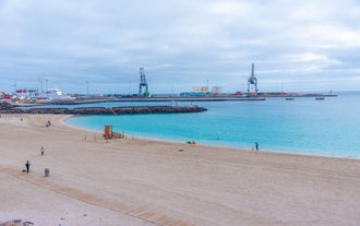 photo of aerial view of Puerto del Rosario city, Fuerteventura Island, Canary Islands, Spain.