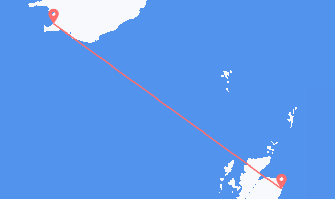 Reykjavik to Aberdeen