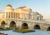 Photo of Archaeological Museum of Macedonia and famous Stone Bridge in downtown of Skopje.