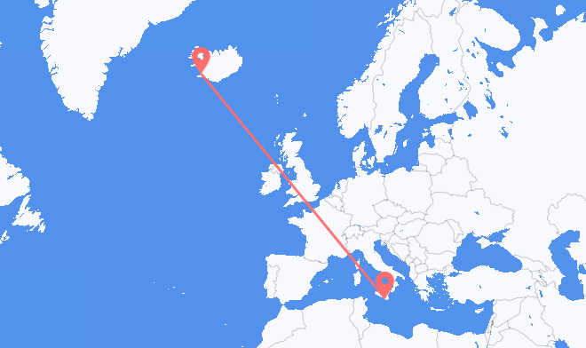 Reykjavik to Comiso