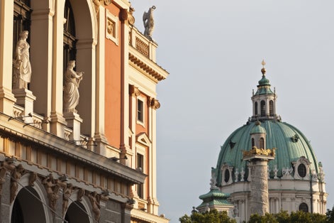 photo of view of Wiener Musikverein (1866-9) and Karlskirche, Vienna, Austria,Vienna Austria.