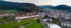 photo of an aerial view of Einsiedeln Abbey in Einsiedeln, Switzerland.