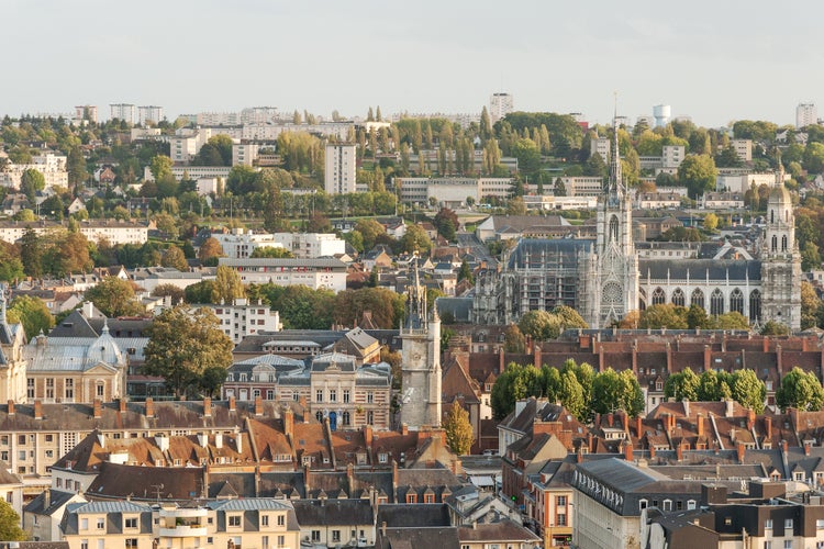 Photo of panorama of Evreux, capital of Eure department, France.