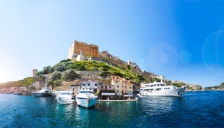 Photo of beautiful Grande Sperone beach, Bonifacio ,France.