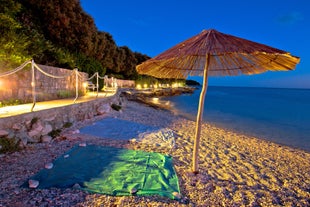 Photo of aerial view of beach Centinera in Banjole, Croatia.