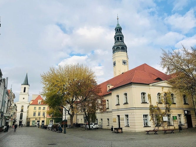 Photo of market square Zielona Góra , Poland.