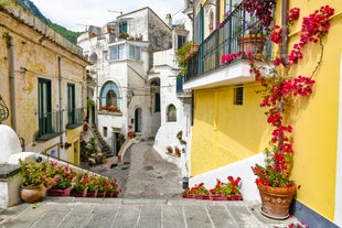 photo of Albori it's a part of Vietri sul Mare, for its picturesque location is included in the category of the most beautiful villages of Amalfi Coast, Italy.