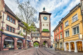 Photo of aerial panoramic view of Hohes Schloss Fussen or Gothic High Castle of the Bishops and St. Mang Abbey monastery in Fussen, Germany.