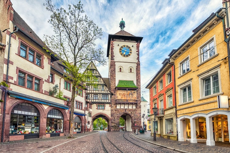 photo of Schwabentor - historical city gate in Freiburg im Breisgau, Baden-Wurttemberg, Germany.